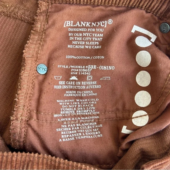 BlankNYC Atlas Rusty Brown Corduroy Cotton Raw Hem Mini Skirt Fall Transition 28 - Picture 8 of 8